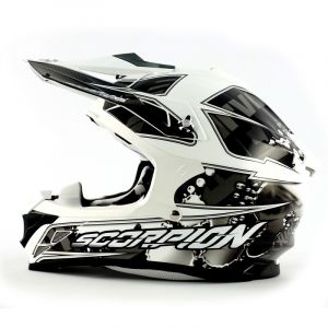 Casque cross Scorpion VX-15 EVO AIR Magma Noir/Blanc- M