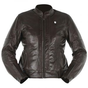 Blouson cuir femme Overlap DONATELLA marron- XS