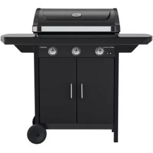 Barbecue gaz CAMPINGAZ COMPACT 3 LX PLUS noir grille et plancha 3 br&ucirc;leurs sur chariot, 61x35 cm