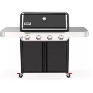 Barbecue gaz WEBER Genesis E-415 black 4 br&ucirc;leurs sur chariot, 86x48 cm