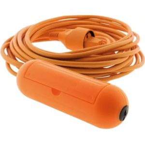 Multiprise ZENITECH jardin 10m 2x1.5 +boitier &eacute;tanche orange
