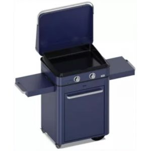 Plancha gaz ENO Enosign 65 bleu navy sur chariot, 56x40 cm