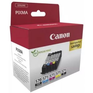 Cartouche d'encre CANON Pack Multipack 5 Originales PGI-570/CLI-571 (Noir + 4 Couleurs) - 0372C004