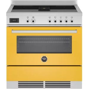 Piano de cuisson induction avec hotte int&eacute;gr&eacute;e BERTAZZONI PROCH94I1EGIT jaune