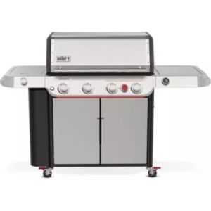Barbecue gaz WEBER Genesis SP-435 4 br&ucirc;leurs r&eacute;chaud lat&eacute;ral thermom&egrave;tre digital sur chariot, 86x48 cm
