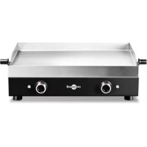 Plancha &eacute;lectrique KRAMPOUZ PFSR2AA-KR Noire Inox 2 br&ucirc;leurs &agrave; poser, 64x33 cm