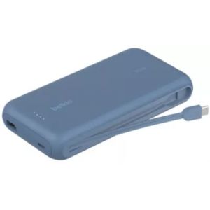 Batterie externe BELKIN 20000 mAh avec cable USB-C int&eacute;gre bleu