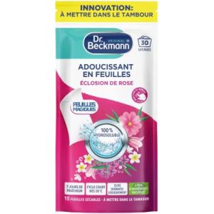 Adoucissant DR BECKMANN Feuilles Magiques - Adoucissant en Feuilles - &Eacute;closion de Rose x30 lavages