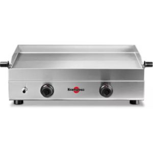 Plancha gaz KRAMPOUZ SAVEUR inox 2 br&ucirc;leurs &agrave; poser, 64x34 cm
