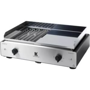 Plancha &eacute;lectrique KRAMPOUZ GECIO2OA00 GECIO2OA00 inox zones barbecue/plancha 2 br&ucirc;leurs &agrave; poser, 70x40 cm