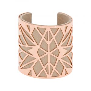 Bracelet Manchette ROMANZIS beige finition rosée