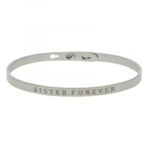Bracelet à message "Sister Forever" Laiton argenté