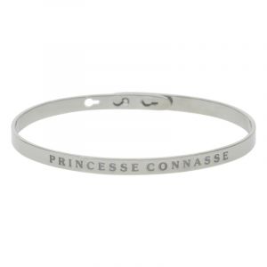 Bracelet à message "Princesse Connasse" Laiton argenté