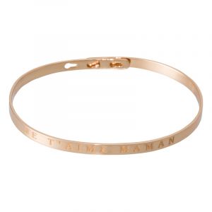Bracelet &agrave; message "Je t'aime Maman" Laiton ros&eacute;