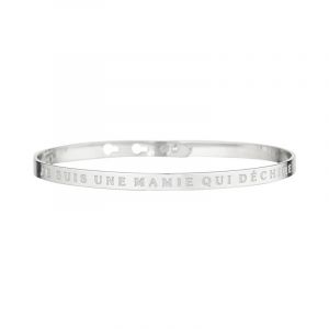 Bracelet à message "Je suis Une Mamie Qui Déchire" Laiton argenté
