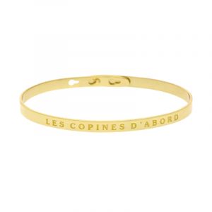 Bracelet à message "Les Copines d'abord" Laiton doré