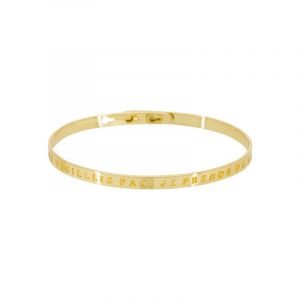 Bracelet à message "Je ne Vieillis Pas, Je Prends de La Valeur" Laiton doré