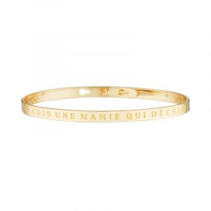 Bracelet à message "Je suis Une Mamie Qui Déchire" Laiton doré