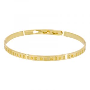 Bracelet à message "Merveilleuse de Mère en Fille" Laiton doré