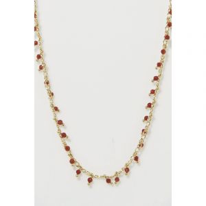 Collier "Invariable" Agate rouge Laiton doré