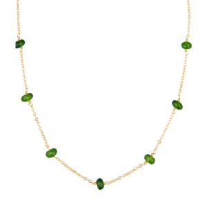 Collier "Millenium" Jade vert Laiton doré
