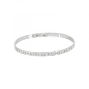 Bracelet à message "Je t'aimais, Je t'aime, Je t'aimerai" Laiton argenté
