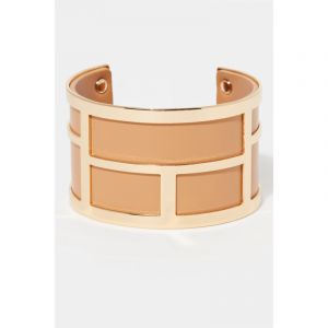 Bracelet Manchette ARTIFICIA beige finition dorée
