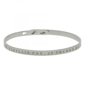 Bracelet à message "Je ne Vieillis Pas, Je Prends de La Valeur" Laiton argenté