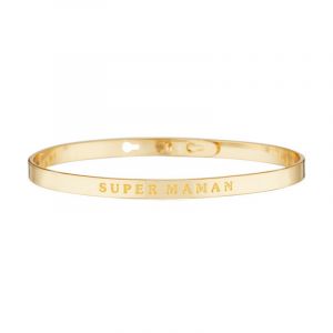 Bracelet à message "Super Maman" Laiton doré