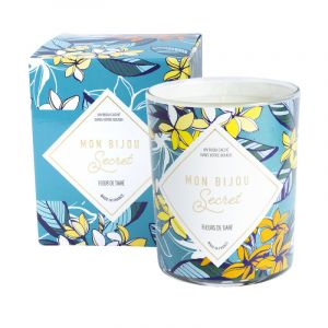 Bougie Bijou Collier doré - Parfum Fleur de tiaré - 40h