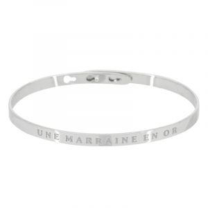 Bracelet à message "Une Marraine en Or" Laiton argenté