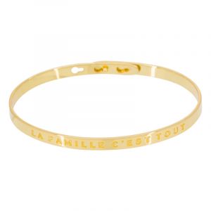 Bracelet à message "La Famille c'est Tout" Laiton doré