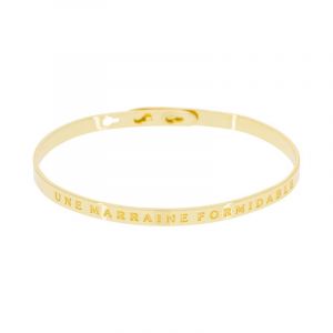 Bracelet à message "Une Marraine Formidable" Laiton doré