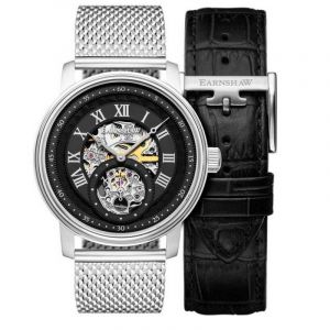 Coffret montre homme Earnshaw DOWNING ES-8119-44 automatique - cadran noir