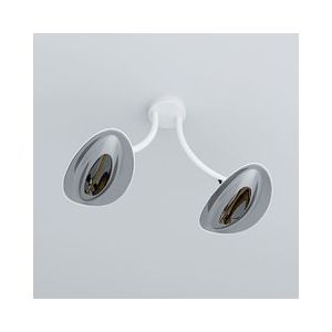 Plafonnier chauffant infrarouge double tête 2 x 2000 w - blanc/chrome