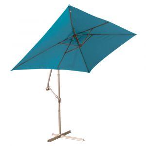 Parasol déporté super king - 300 x 200 cm - bleu pétrole