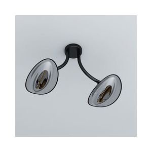 Plafonnier chauffant infrarouge double t&ecirc;te 2 x 2000 w - noir/chrome