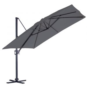 Parasol déporté luxe king - 300 x 300 cm - anthracite