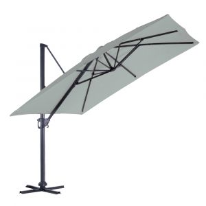Parasol déporté luxe king - 300 x 300 cm - gris perle