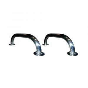 Lot de 2 mains courantes avec platine à visser inox l = 0.5m