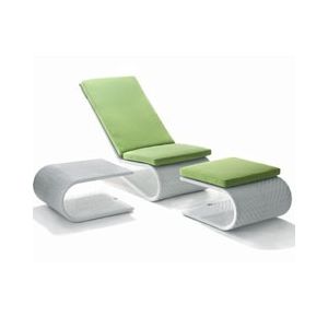 Fauteuil equinoxe design de jardin vert anis en résine diamant blanche