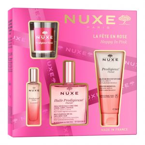 Nuxe - Coffret La Fête En Rose Huile Sèche Multi-fonctions, Gel Douche, Parfum & Bougie