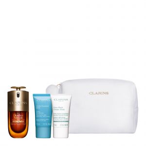 Clarins - Coffret Double Serum Light Sérum Visage, Crème Jour, Masque Visage & Trousse