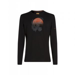 icebreaker 200 Oasis LS Crewe Ruapehu Round - Maillot thermique laine mérinos homme Black M