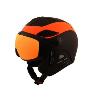 Diezz Louna II Ventury Touchy - Casque ski avec visière Black Orange 56-58 cm