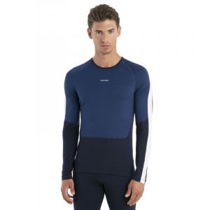 icebreaker 200 Sonebula LS Crewe - Maillot thermique laine mérinos homme Midnight Navy / Royal Navy / Snow / Cb XXL