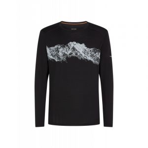 icebreaker 200 Oasis LS Crewe Remarkables - Maillot thermique laine mérinos homme Black XL