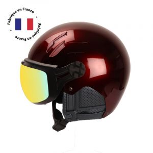 Diezz Français Major Infinit - Casque ski avec visière Rouge Profond Nacre 59-61 cm