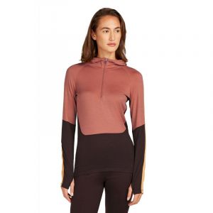 icebreaker 200 Sonebula LS Half Zip Hoodie - Maillot thermique laine mérinos femme Midnight Navy / Royal Navy / Snow / Cb L