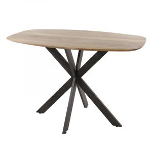 Table de bar industrielle en bois d'acacia massif naturel Flora Naturel